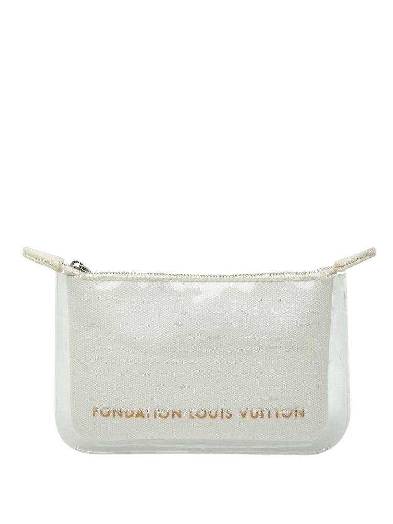 Louis Vuitton Fondation Pouch Makeup Case White Cotton
